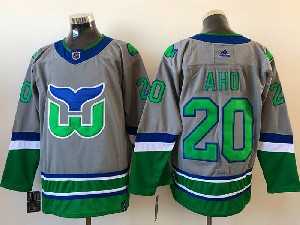 Hartford Whalers #20 Aho Gray 2021 Reverse Retro Alternate Adidas Jersey->new york rangers->NHL Jersey